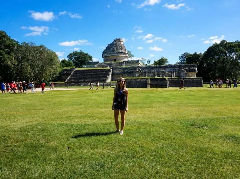Me standing in front of the Chichen Itza Observatory