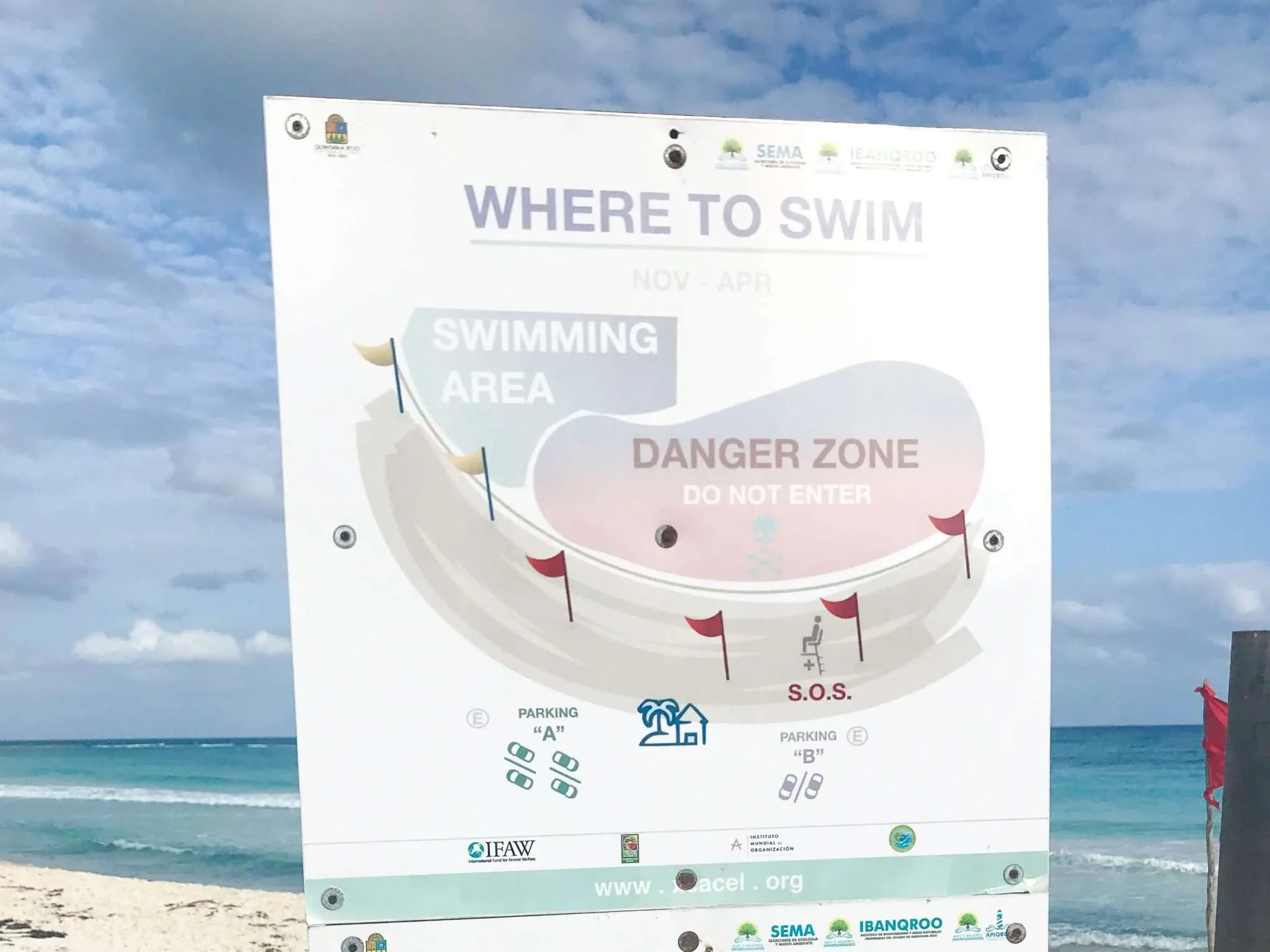 Xcacel Map of Where to Swim