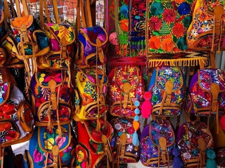 Coloful hand embroidered Mexican backpacks