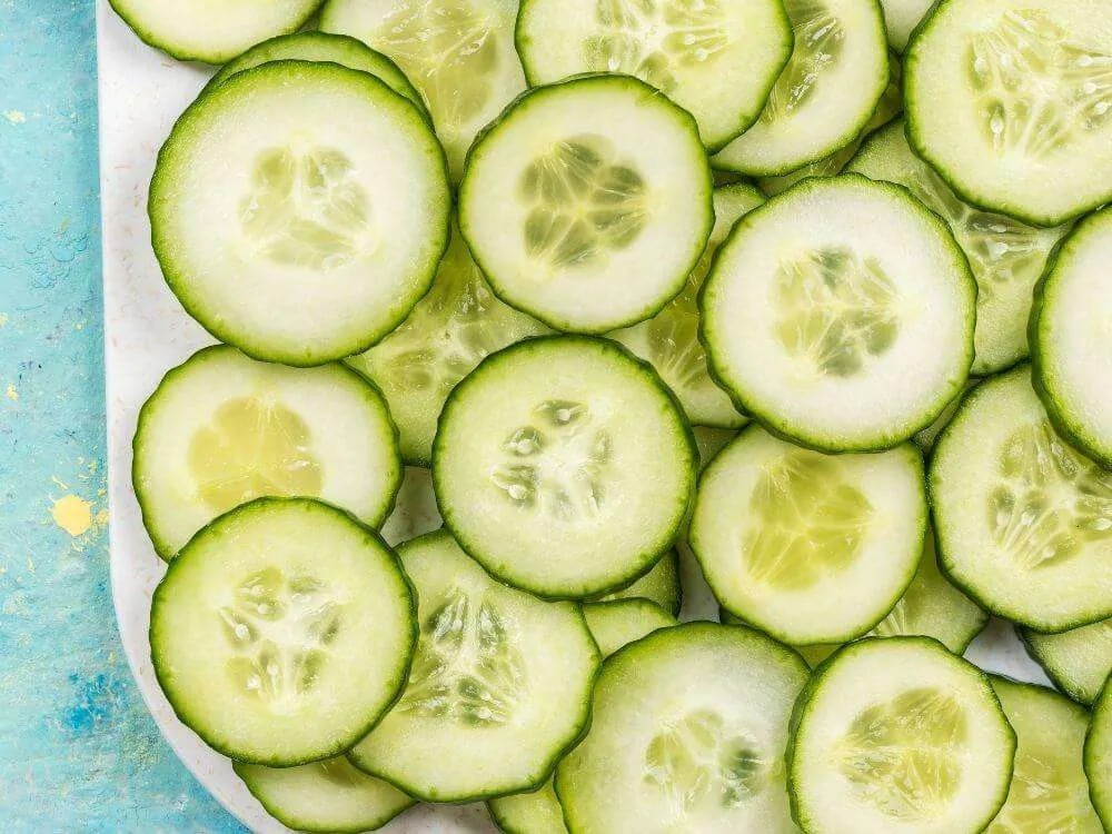 A plate with cucumbers