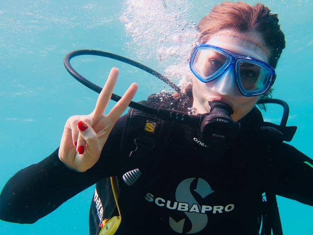 Puerto Morelos Scuba Diver under the water