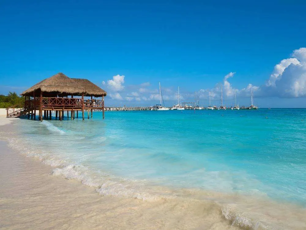 Playa Maroma Beach with overwater structures