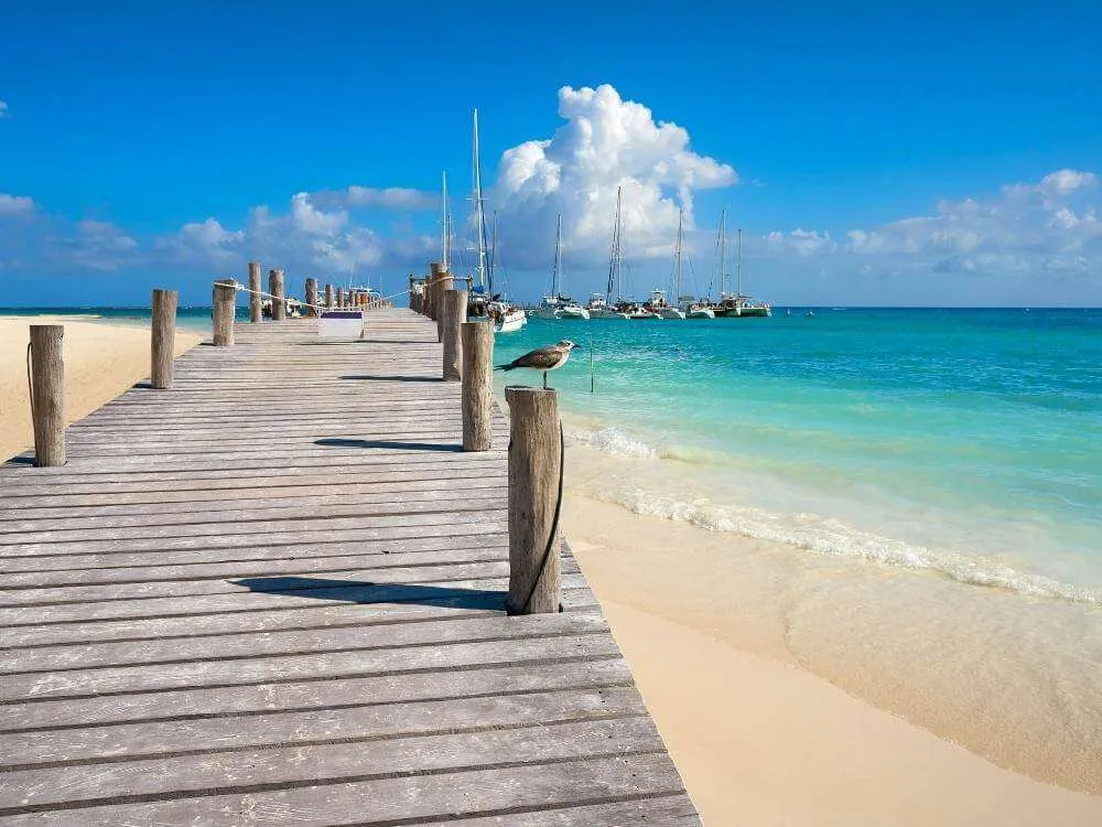 Punta Maroma Dock with catamarans and boats