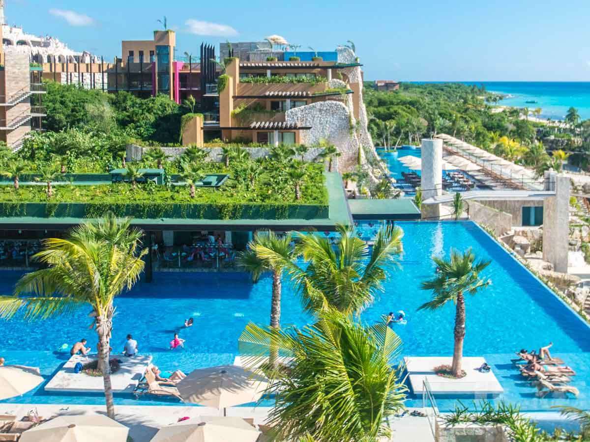 The main pool at swim-up bar at Hotel Xcaret Mexico Playa del Carmen