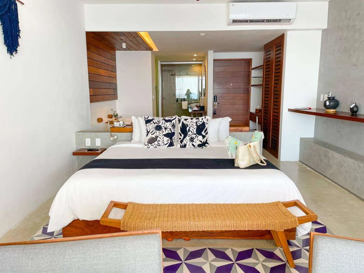 King Size Bed in Junior Suite Grand Guestroom at Hotel B Unique Cozumel