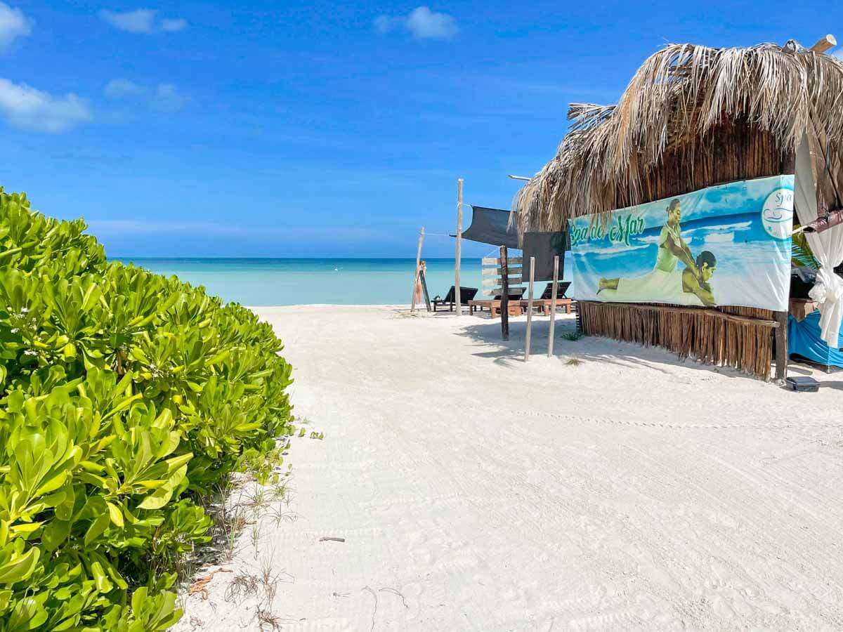 A massage hut on the beach in Holbox Mexico