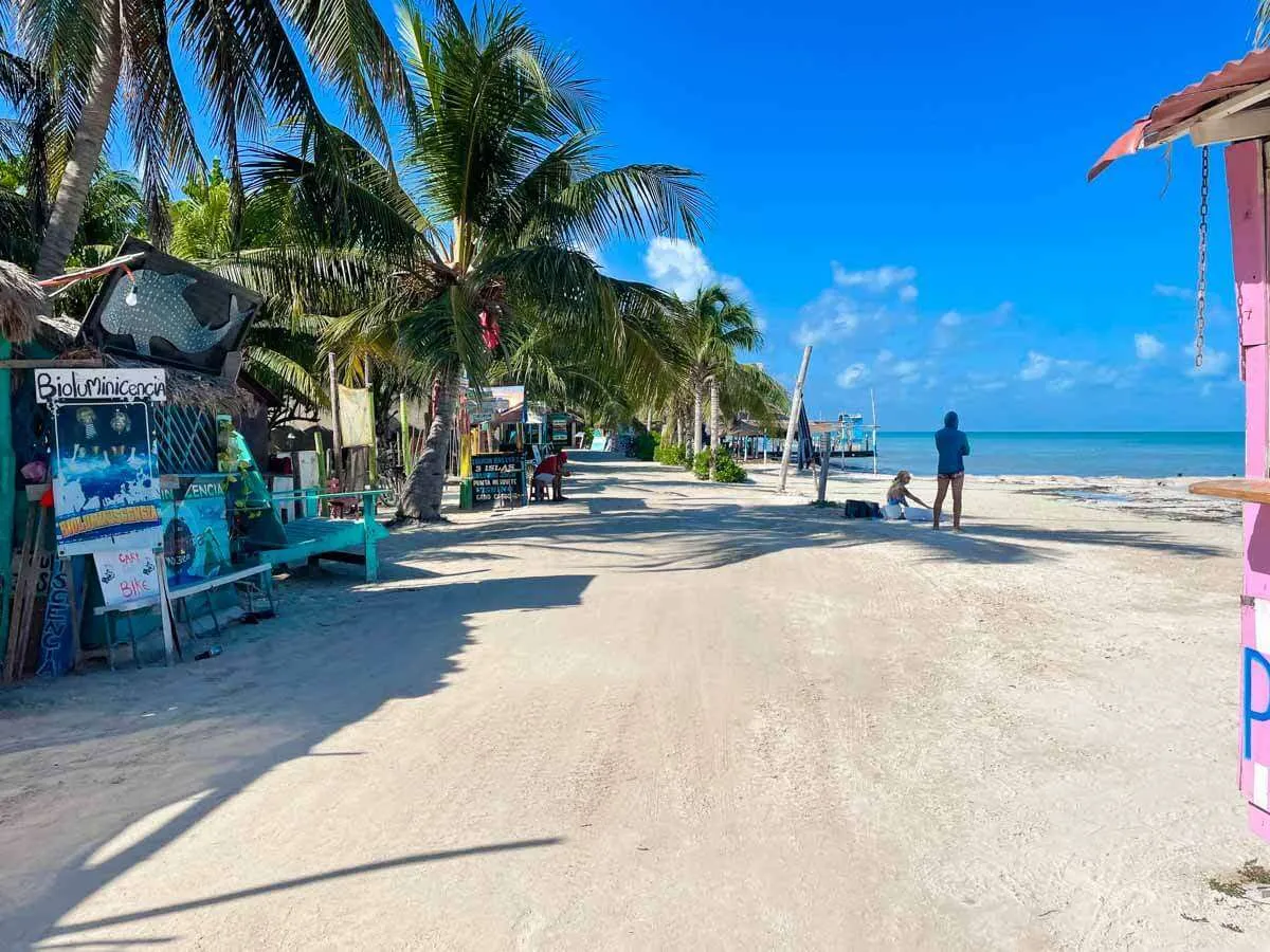 A road next to the beach in Holbox Mexico