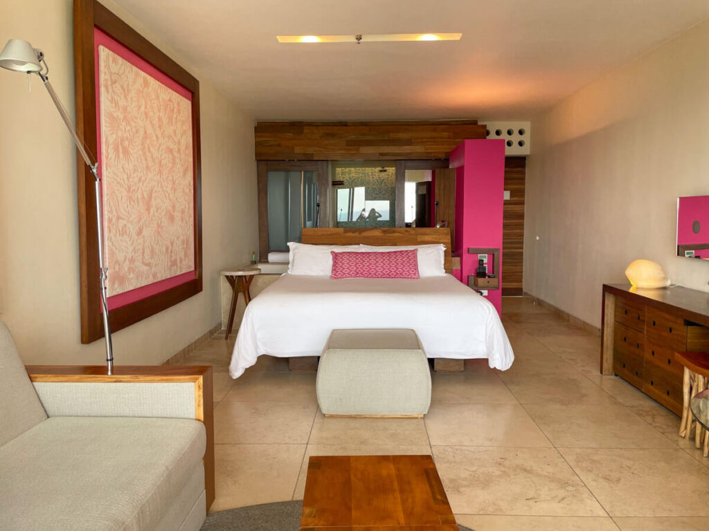 A guestroom at Hotel Xcaret Mexico in Playa del Carmen